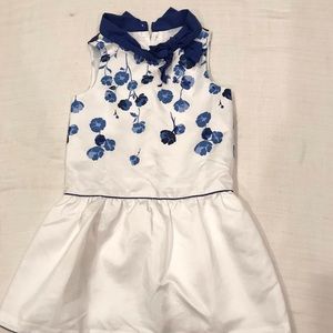 Janie and Jack Blue/ White floral girls dress size 5T